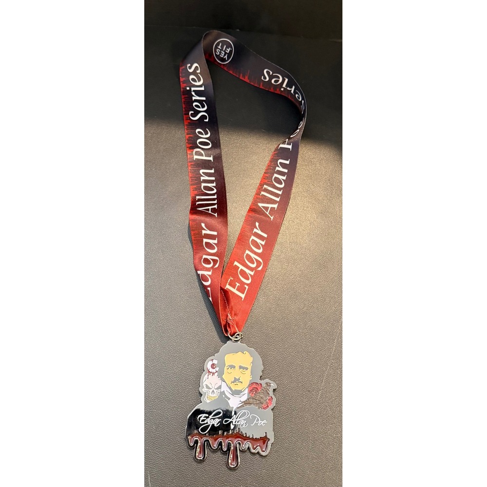 Yes.Fit Unisex Race Medal Red Edgar Allan Poe Series Skull Raven Enamel